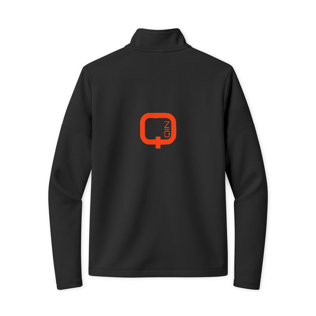 Travel Full-Zip Jacket — Lightweight Navy Travel Jacket with Orange Q Logo