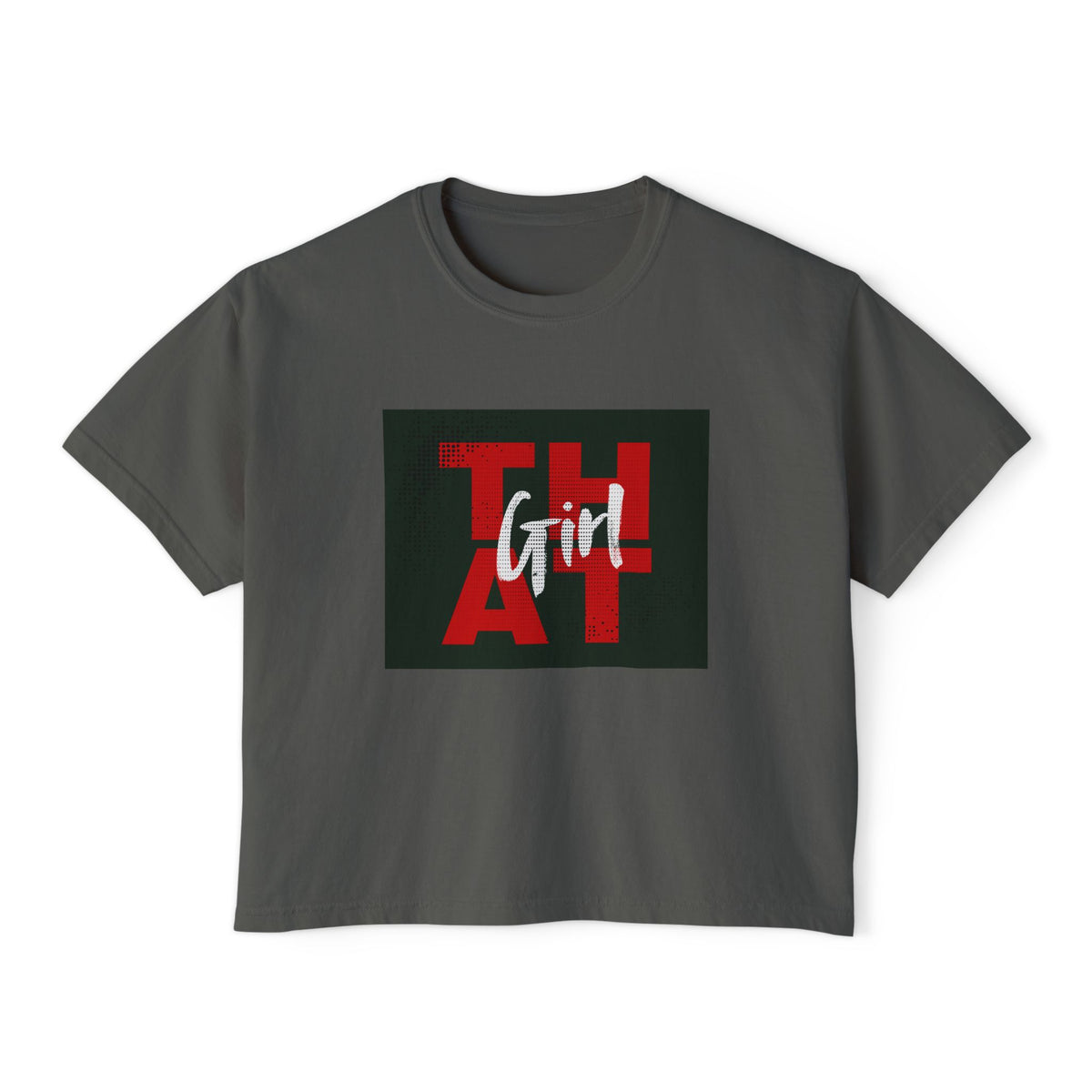 That Girl Boxy Tee  Retro Red Graphic Women's Crop T-Shirt