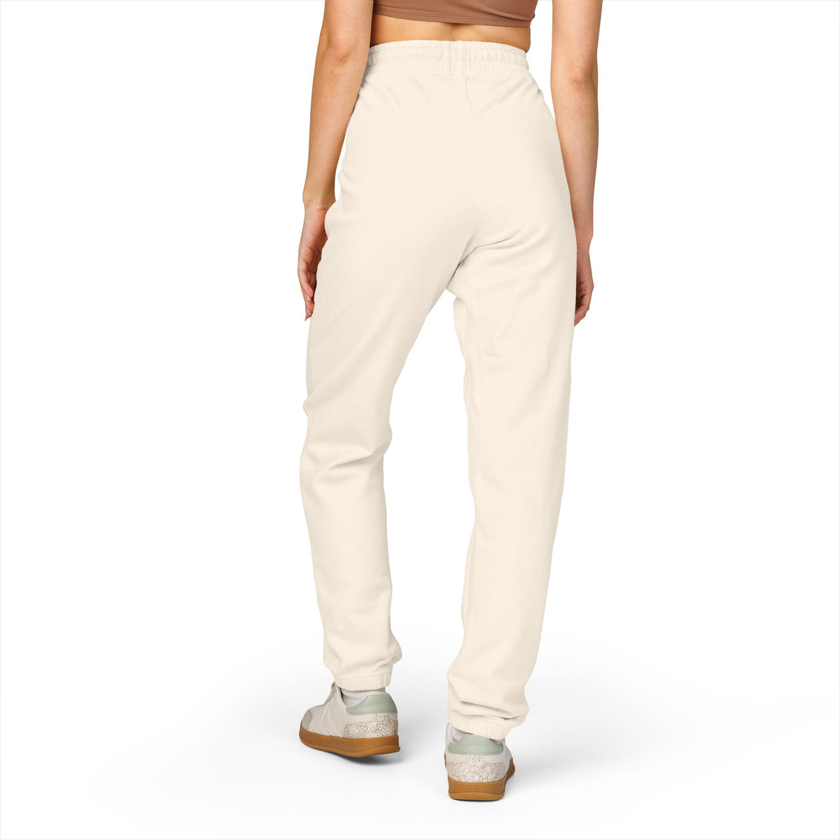Minimal Clover Joggers — Cream Garment-Dyed Fleece Sweatpants