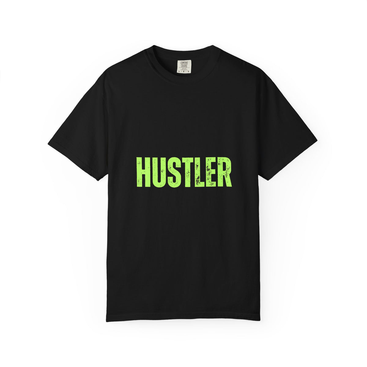 Hustler Graphic T-Shirt  Bold Neon Text Garment-Dyed Tee