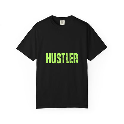 Hustler Graphic T-Shirt  Bold Neon Text Garment-Dyed Tee