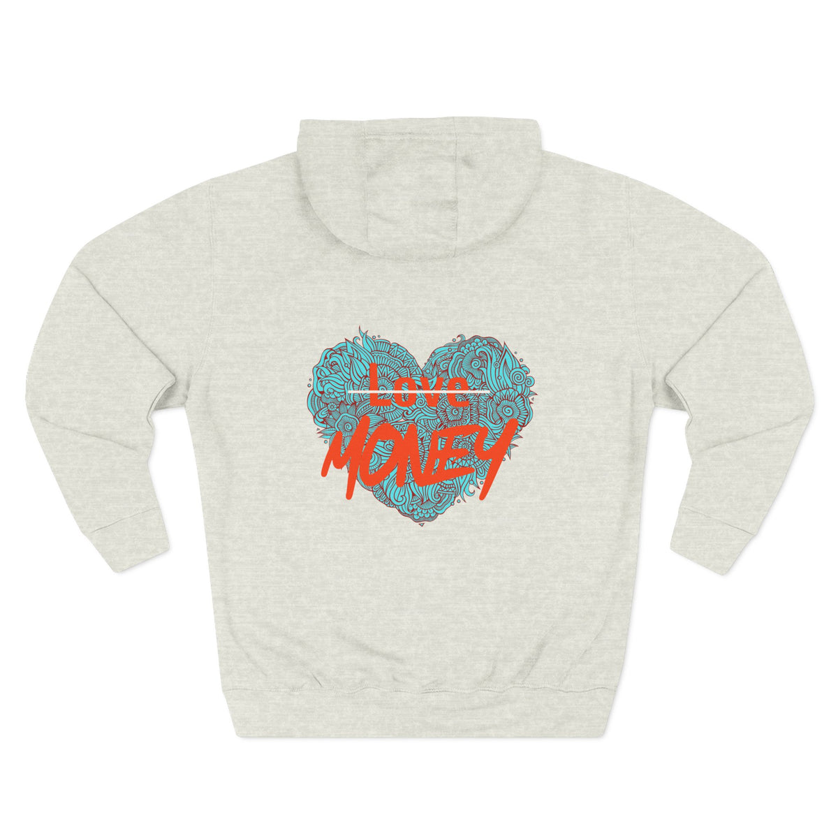 Hoodie 'Love X Money' Heart Graphic Fleece Hoodie