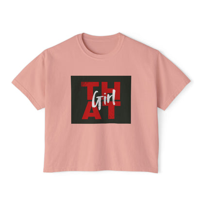 That Girl Boxy Tee  Retro Red Graphic Women's Crop T-Shirt