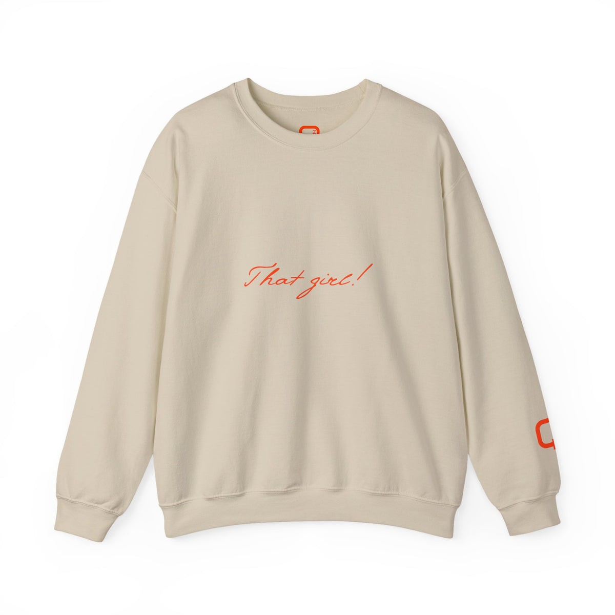 That Girl Crewneck soft Sweatshirt Minimal White Pullover with Script Text