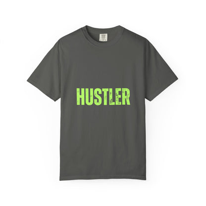 Hustler Graphic T-Shirt  Bold Neon Text Garment-Dyed Tee