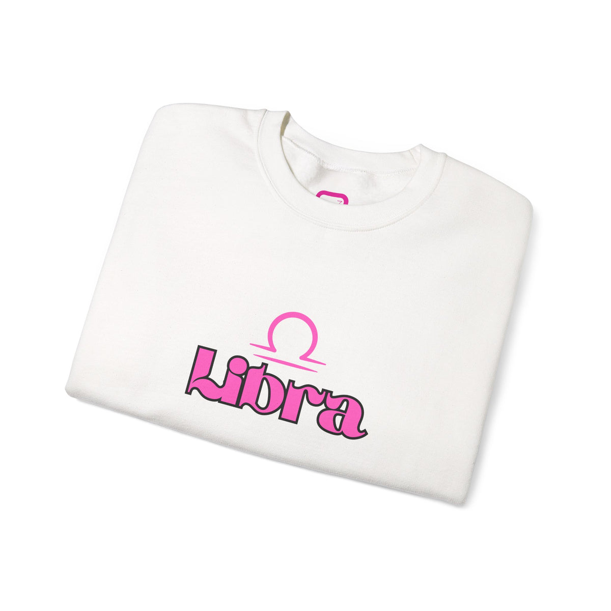 Libra Zodiac Crewneck Sweatshirt Pink Libra Symbol Graphic