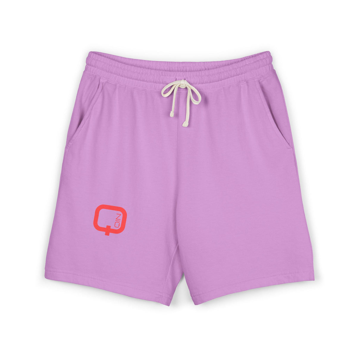Lightweight Fleece Sweat Shorts — Minimal Red Logo Casual Lounge Shorts