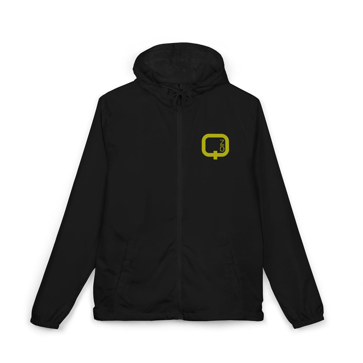 Windbreaker Jacket — Minimal Olive Logo Camo Hooded Windbreaker