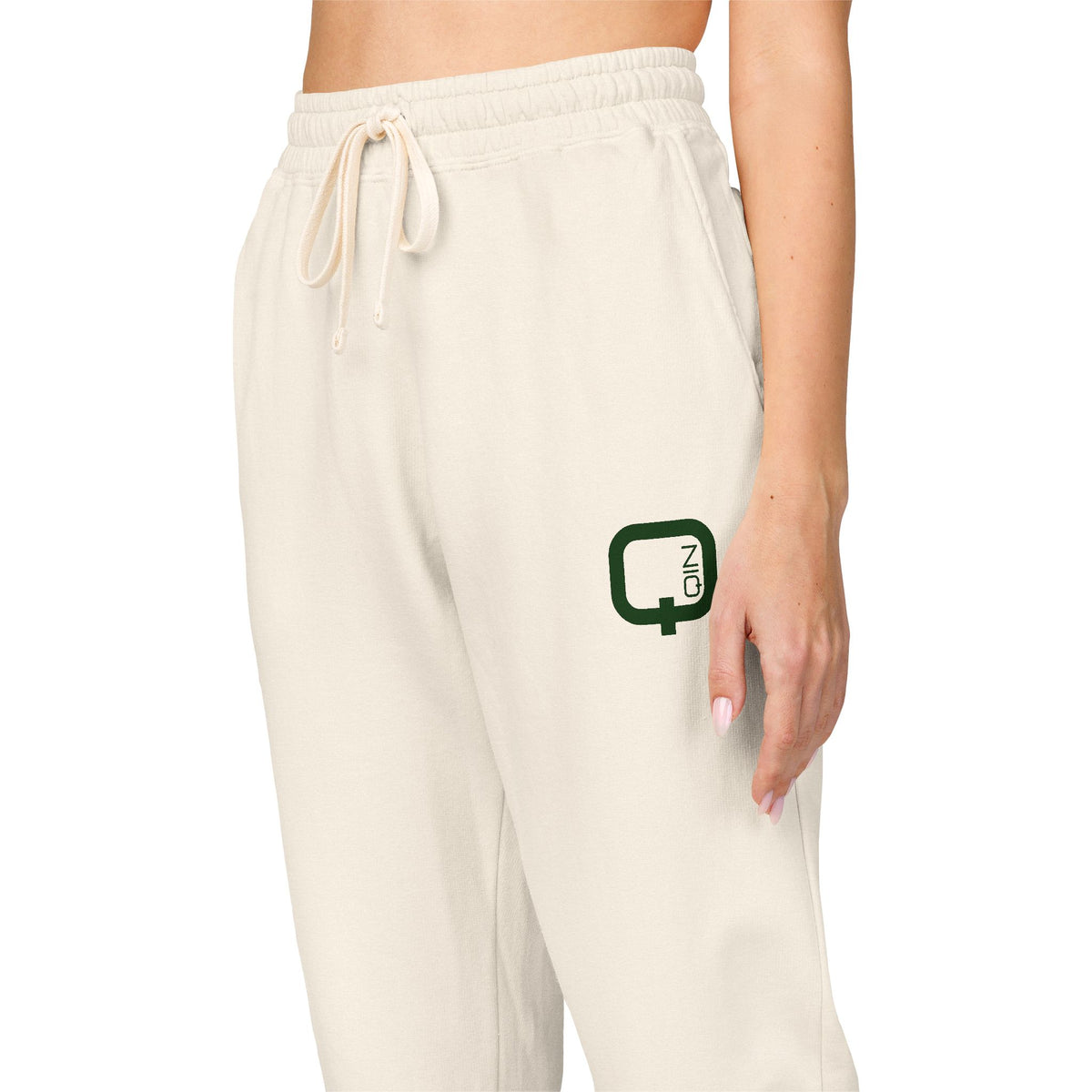 Minimal Clover Joggers — Cream Garment-Dyed Fleece Sweatpants