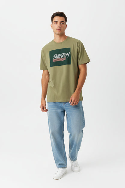 Energy Retro Graphic Tee  Vintage Stripe Script T-Shirt