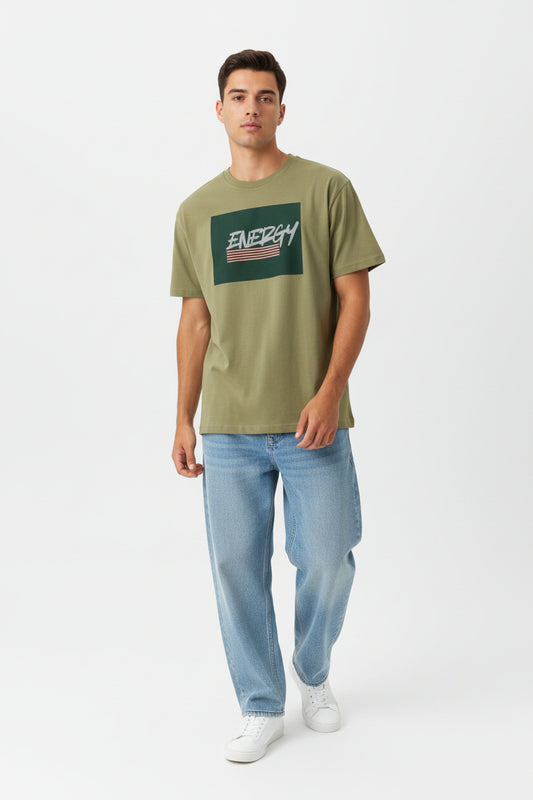 Energy Retro Graphic Tee  Vintage Stripe Script T-Shirt