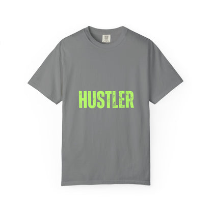 Hustler Graphic T-Shirt  Bold Neon Text Garment-Dyed Tee