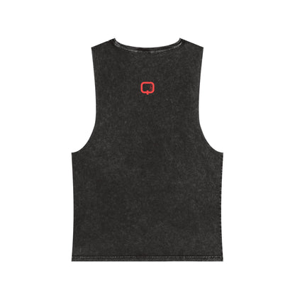 Stonewash Graphic Tank Top — Retro 'GAME' Swirl Design