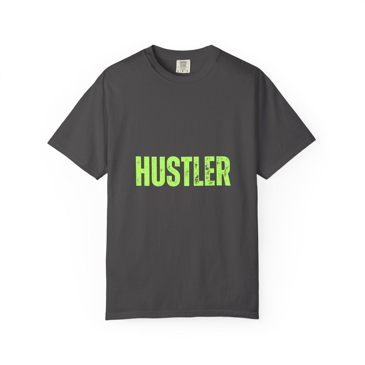 Hustler Graphic T-Shirt  Bold Neon Text Garment-Dyed Tee