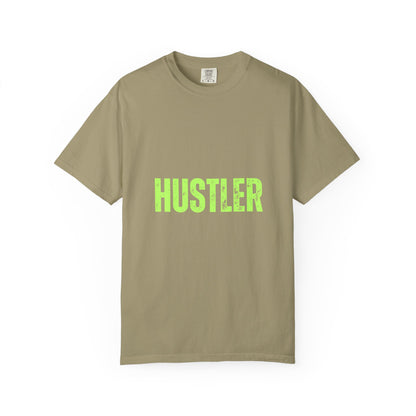 Hustler Graphic T-Shirt  Bold Neon Text Garment-Dyed Tee