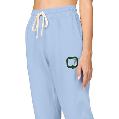 Minimal Clover Joggers — Cream Garment-Dyed Fleece Sweatpants