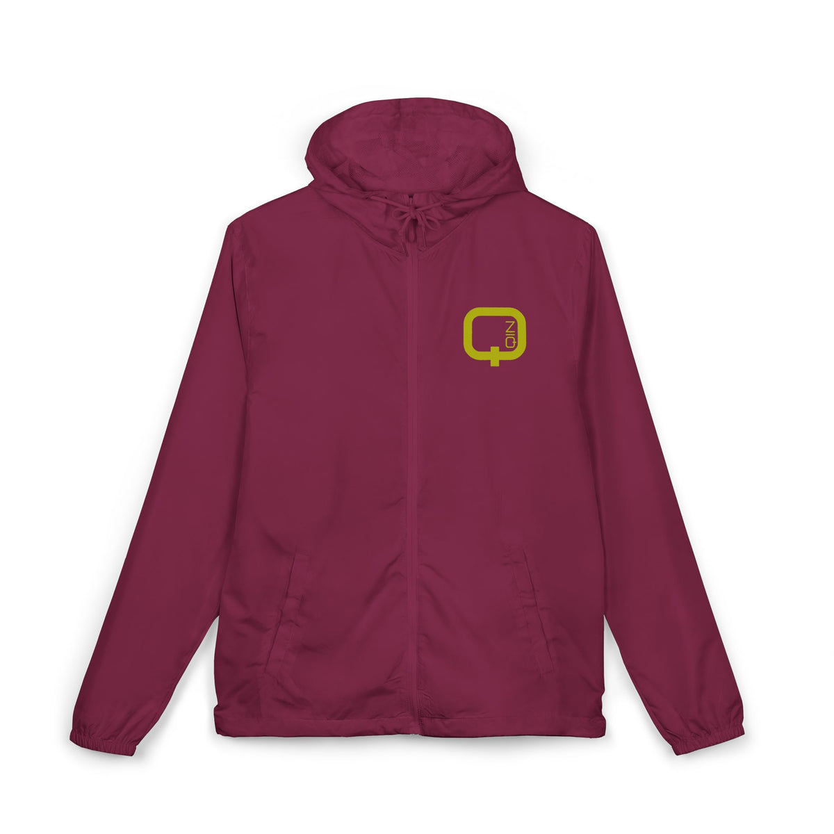 Windbreaker Jacket — Minimal Olive Logo Camo Hooded Windbreaker