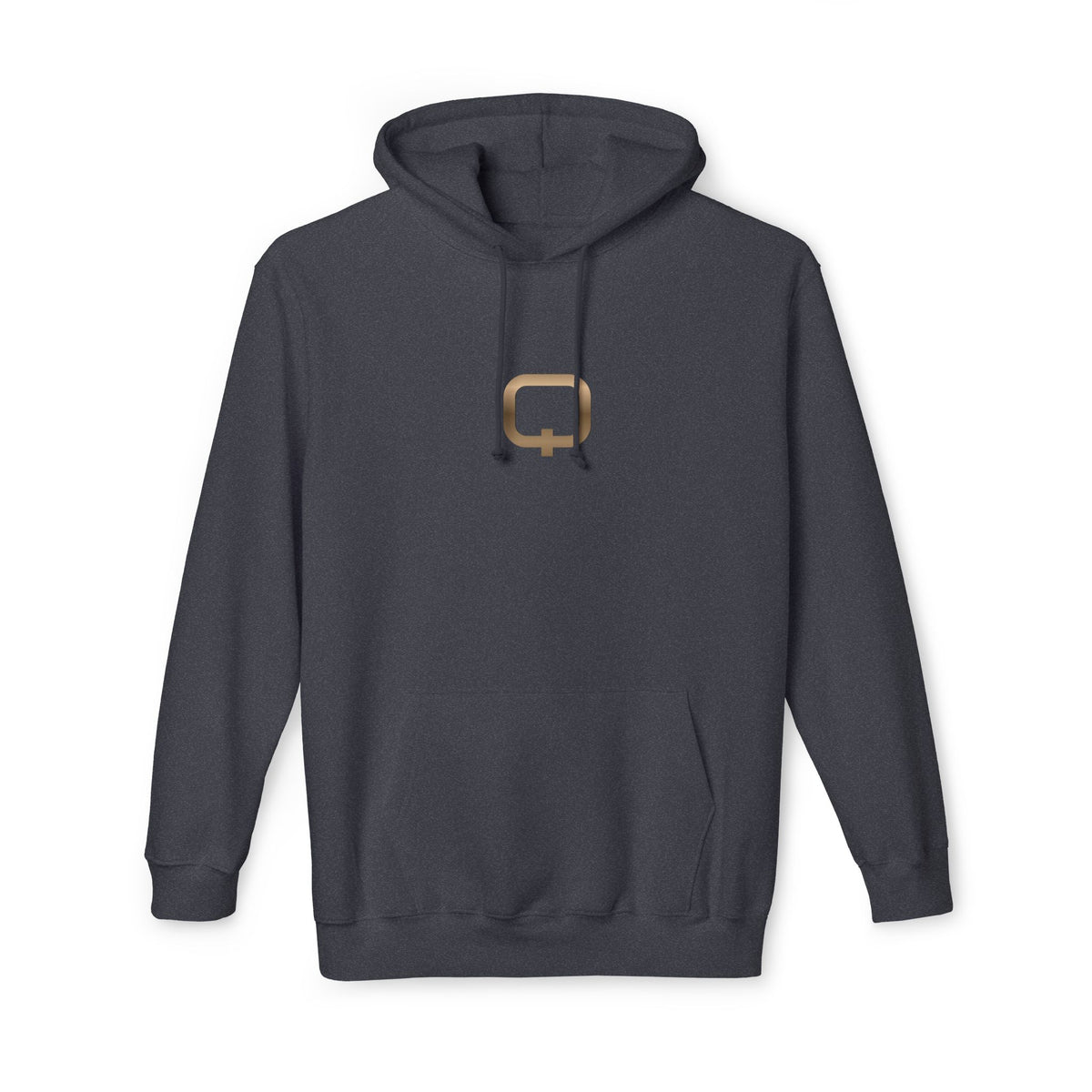 Gold Q Logo Hoodie — Minimalist Black Pullover