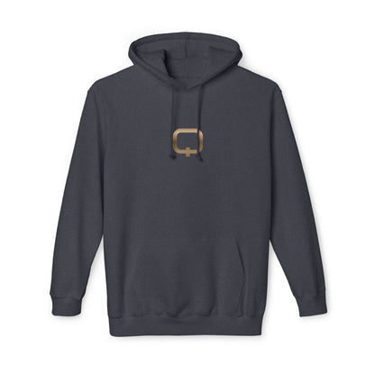 Gold Q Logo Hoodie — Minimalist Black Pullover