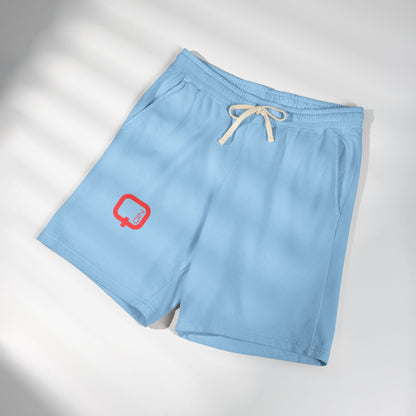 Lightweight Fleece Sweat Shorts — Minimal Red Logo Casual Lounge Shorts