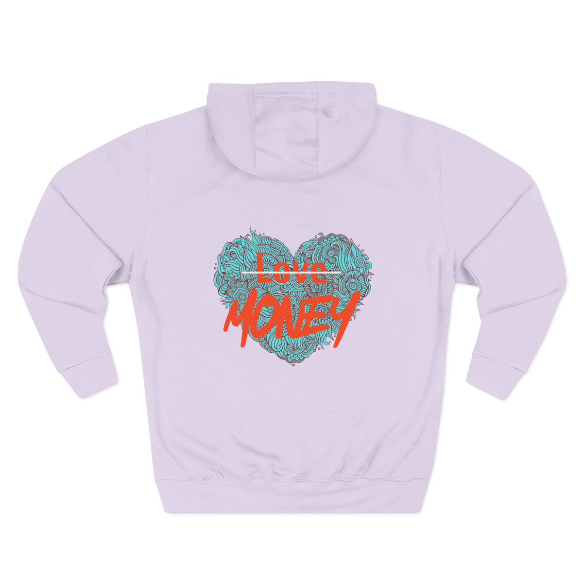 Hoodie 'Love X Money' Heart Graphic Fleece Hoodie
