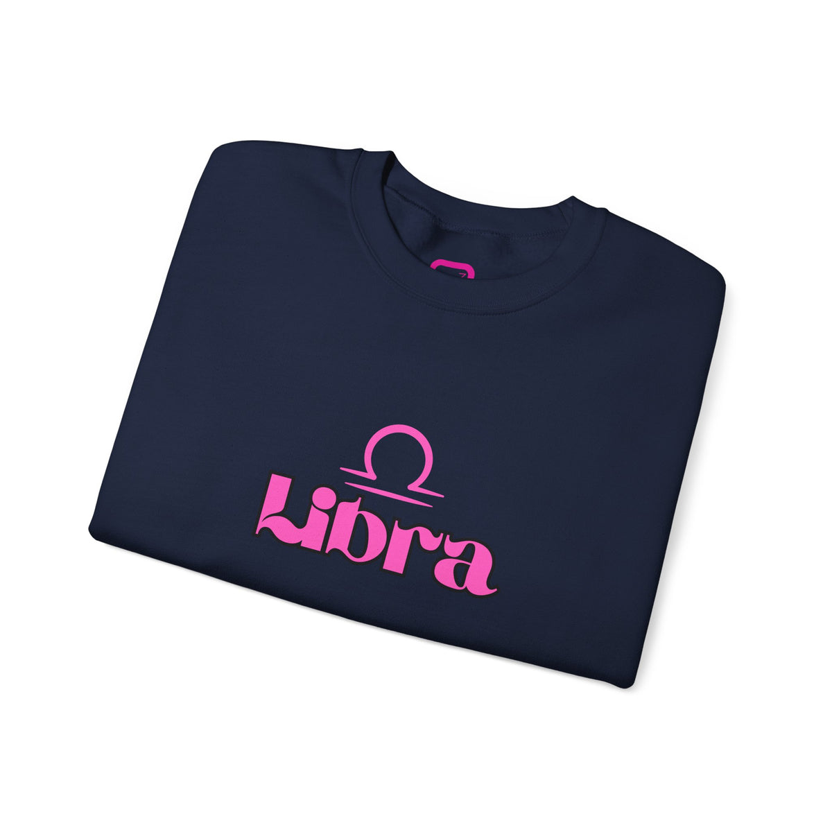 Libra Zodiac Crewneck Sweatshirt Pink Libra Symbol Graphic