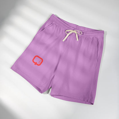Lightweight Fleece Sweat Shorts — Minimal Red Logo Casual Lounge Shorts