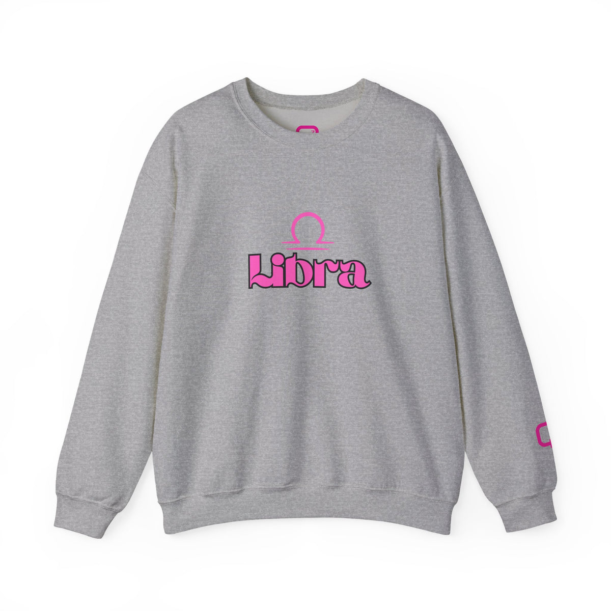 Libra Zodiac Crewneck Sweatshirt Pink Libra Symbol Graphic