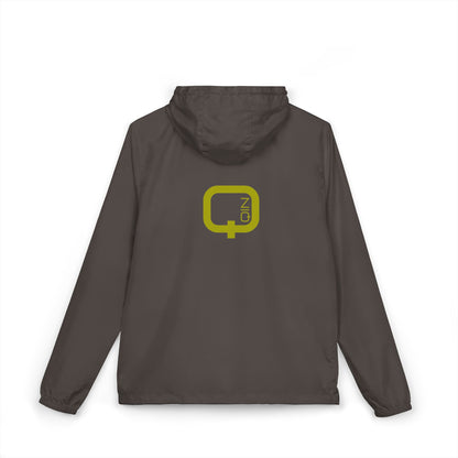Windbreaker Jacket — Minimal Olive Logo Camo Hooded Windbreaker
