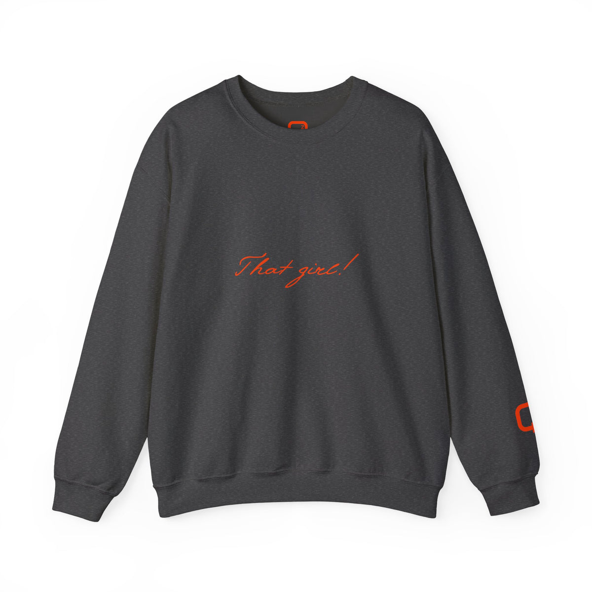 That Girl Crewneck soft Sweatshirt Minimal White Pullover with Script Text