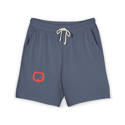 Lightweight Fleece Sweat Shorts — Minimal Red Logo Casual Lounge Shorts