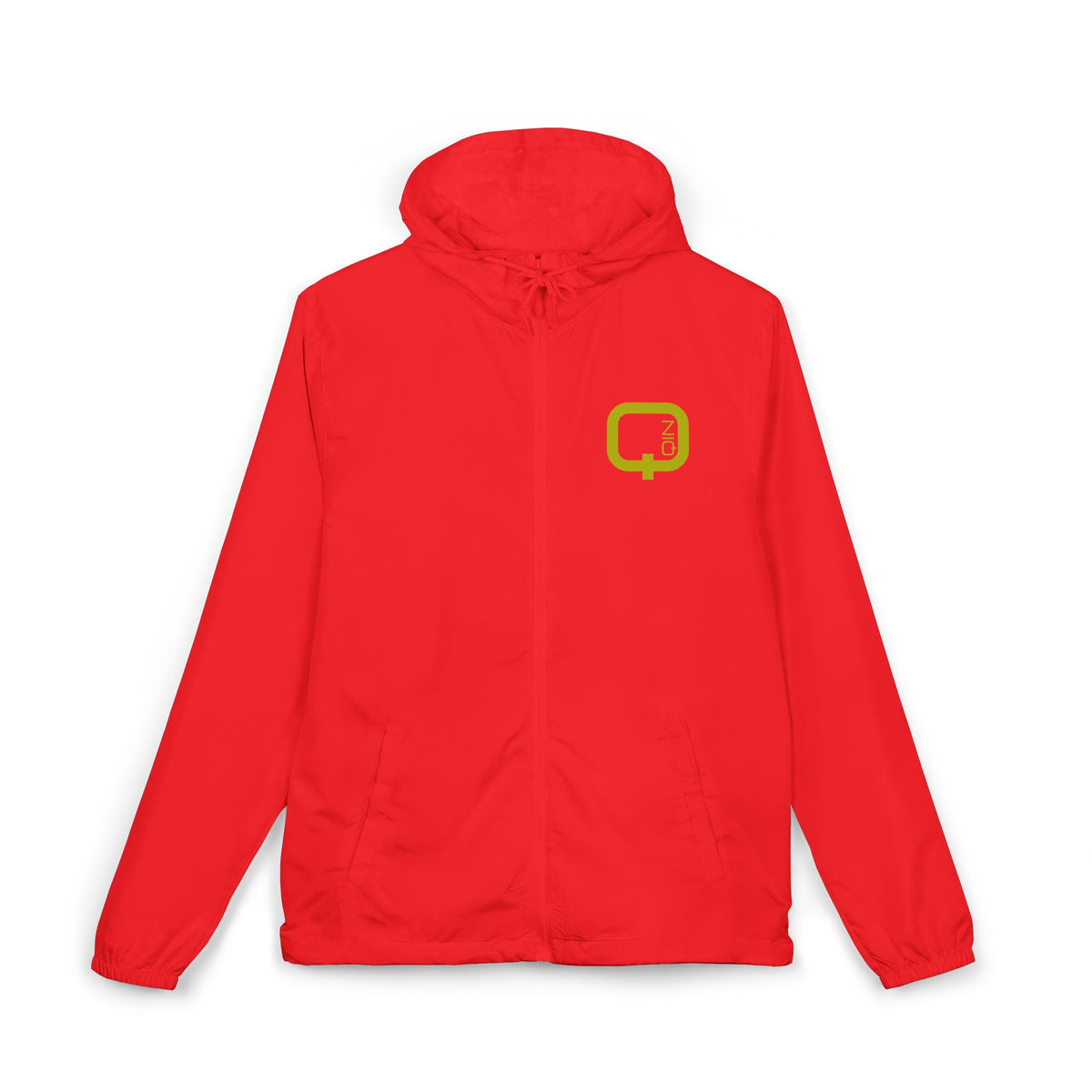 Windbreaker Jacket — Minimal Olive Logo Camo Hooded Windbreaker