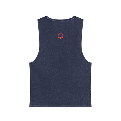 Stonewash Graphic Tank Top — Retro 'GAME' Swirl Design