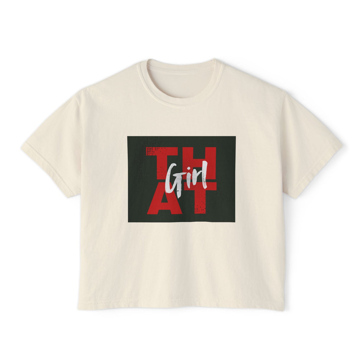 That Girl Boxy Tee  Retro Red Graphic Women's Crop T-Shirt
