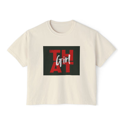 That Girl Boxy Tee  Retro Red Graphic Women's Crop T-Shirt