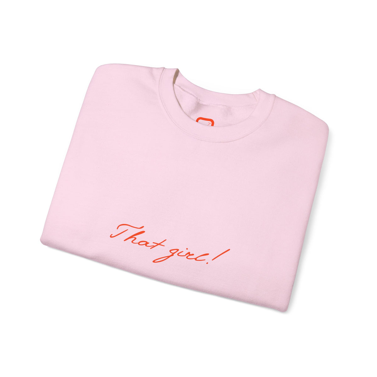 That Girl Crewneck soft Sweatshirt Minimal White Pullover with Script Text