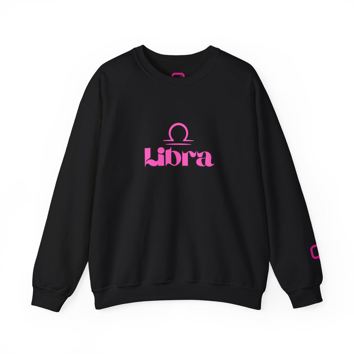 Libra Zodiac Crewneck Sweatshirt Pink Libra Symbol Graphic