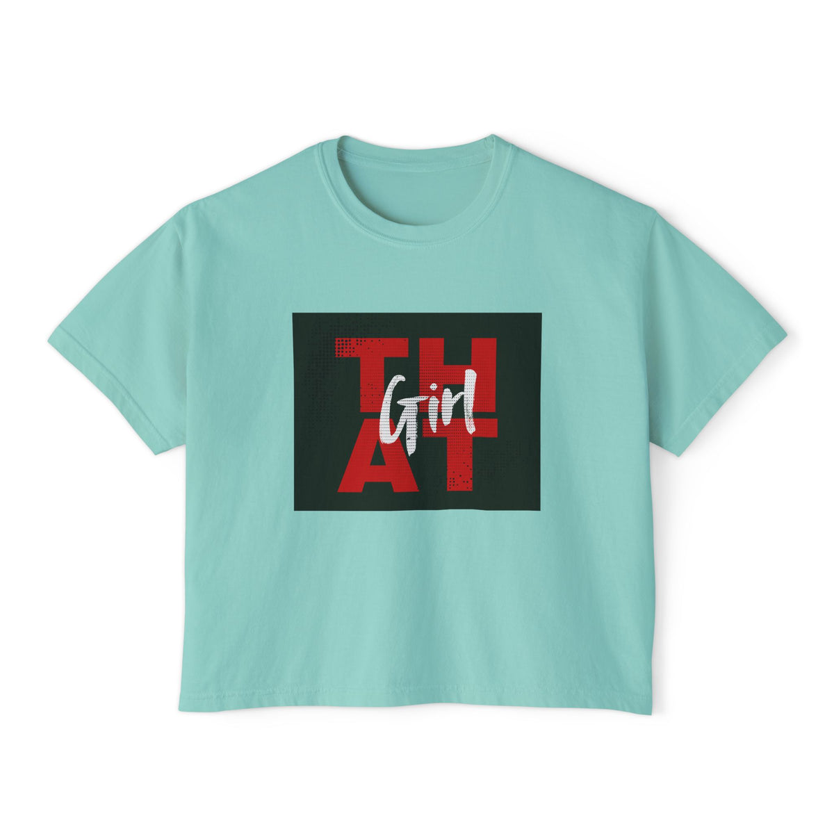 That Girl Boxy Tee  Retro Red Graphic Women's Crop T-Shirt