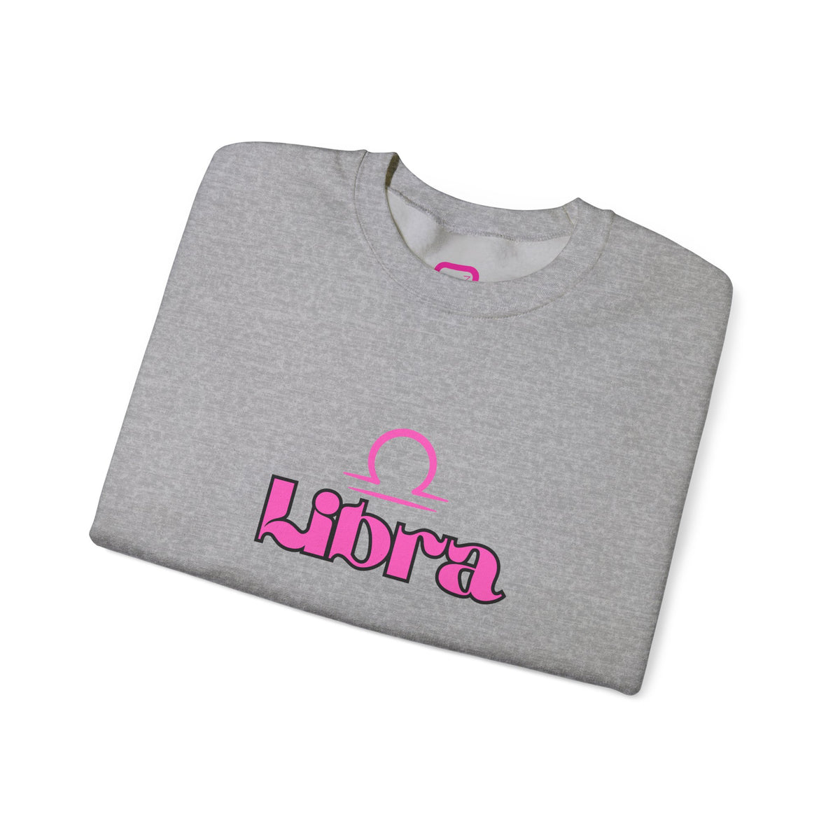 Libra Zodiac Crewneck Sweatshirt Pink Libra Symbol Graphic