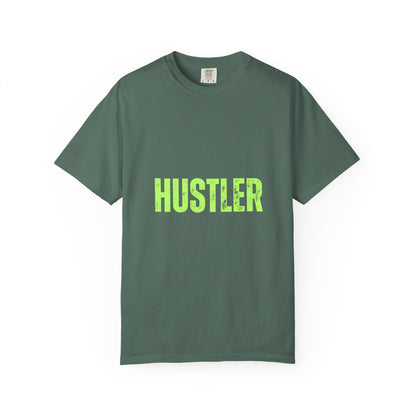 Hustler Graphic T-Shirt  Bold Neon Text Garment-Dyed Tee