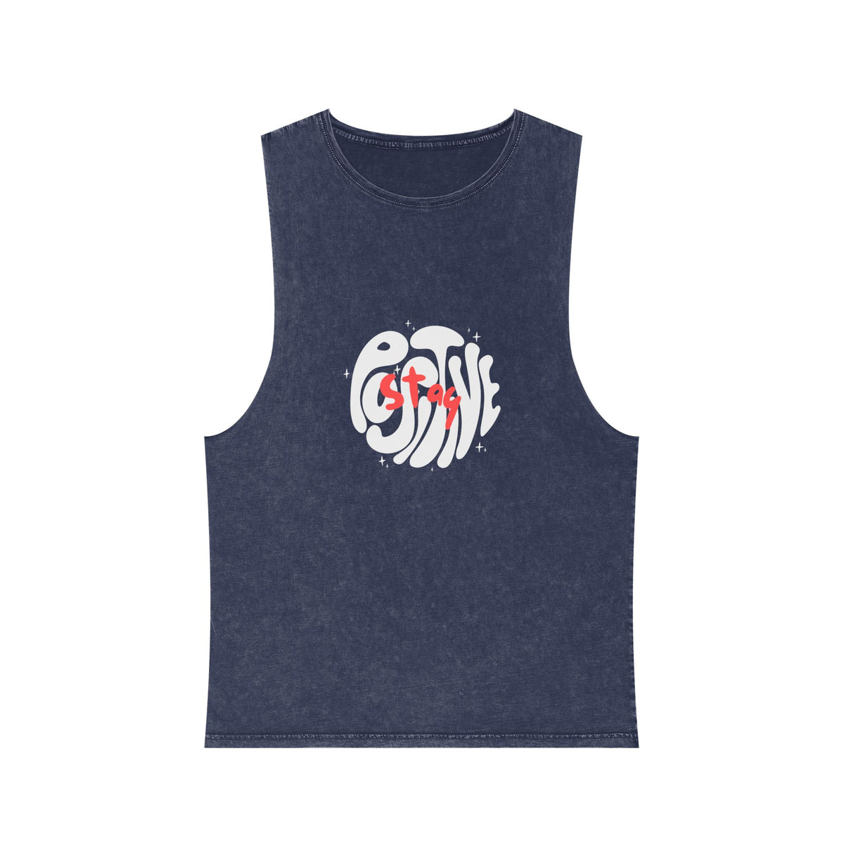 Stonewash Graphic Tank Top — Retro 'GAME' Swirl Design