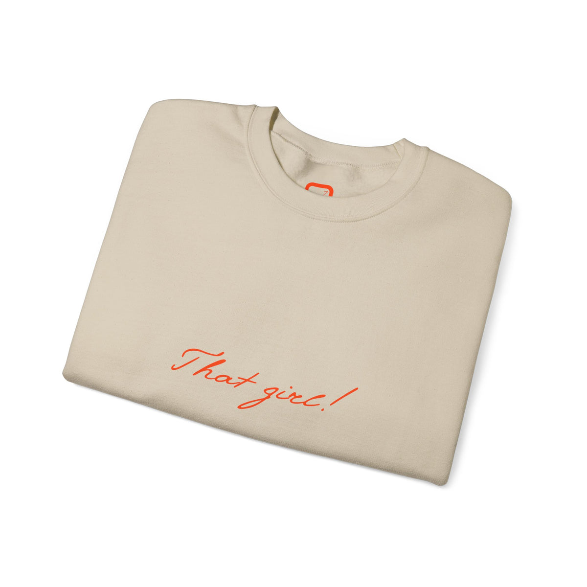 That Girl Crewneck soft Sweatshirt Minimal White Pullover with Script Text