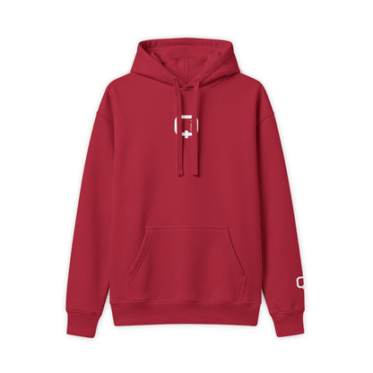 Heavyweight Red Hooded Sweatshirt
