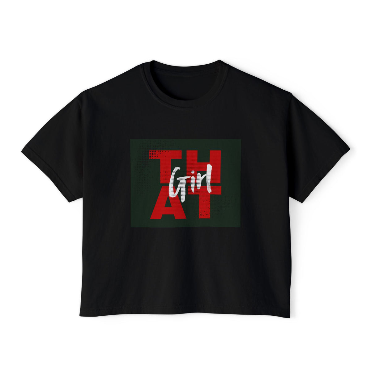 That Girl Boxy Tee  Retro Red Graphic Women's Crop T-Shirt