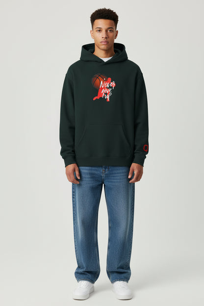 Basketball 'Never Give Up' Relaxed Hoodie
