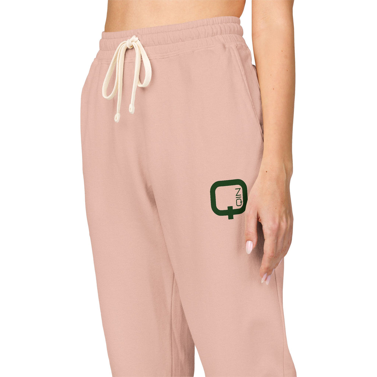 Minimal Clover Joggers — Cream Garment-Dyed Fleece Sweatpants