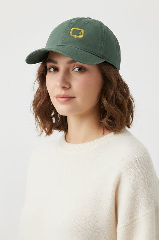 Washed Coastal Cap – Distressed Yellow Anchor Embroidery