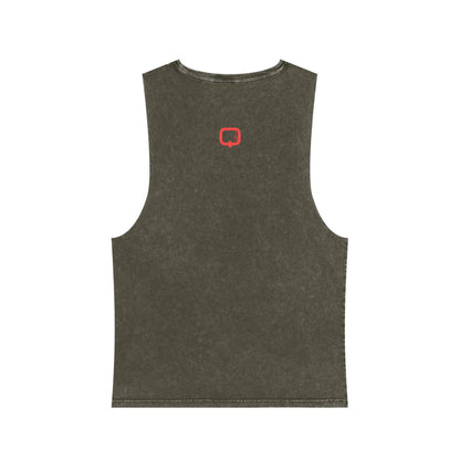Stonewash Graphic Tank Top — Retro 'GAME' Swirl Design