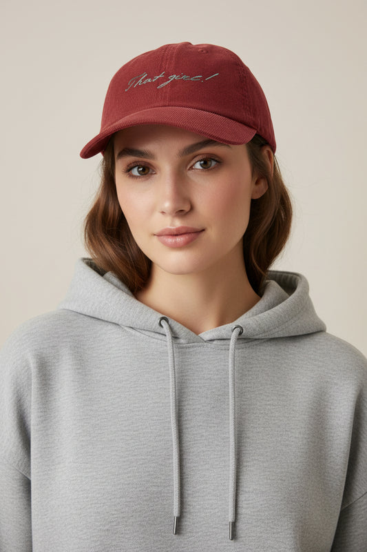 Corduroy Cap - Embroidered "That girl!" Vintage Baseball Hat