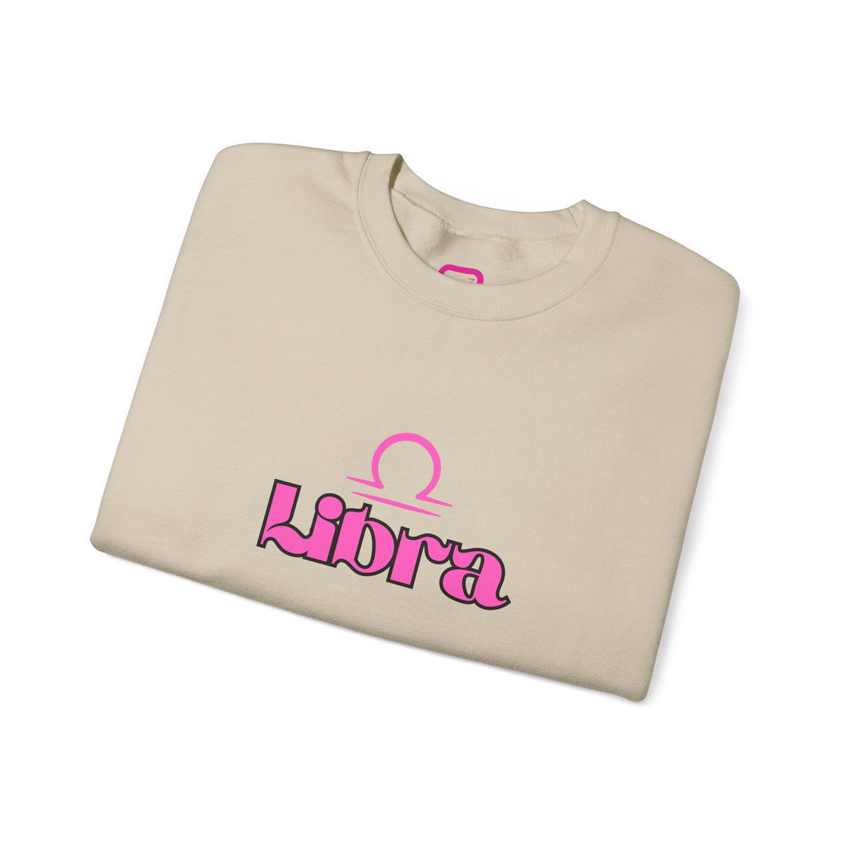 Libra Zodiac Crewneck Sweatshirt Pink Libra Symbol Graphic
